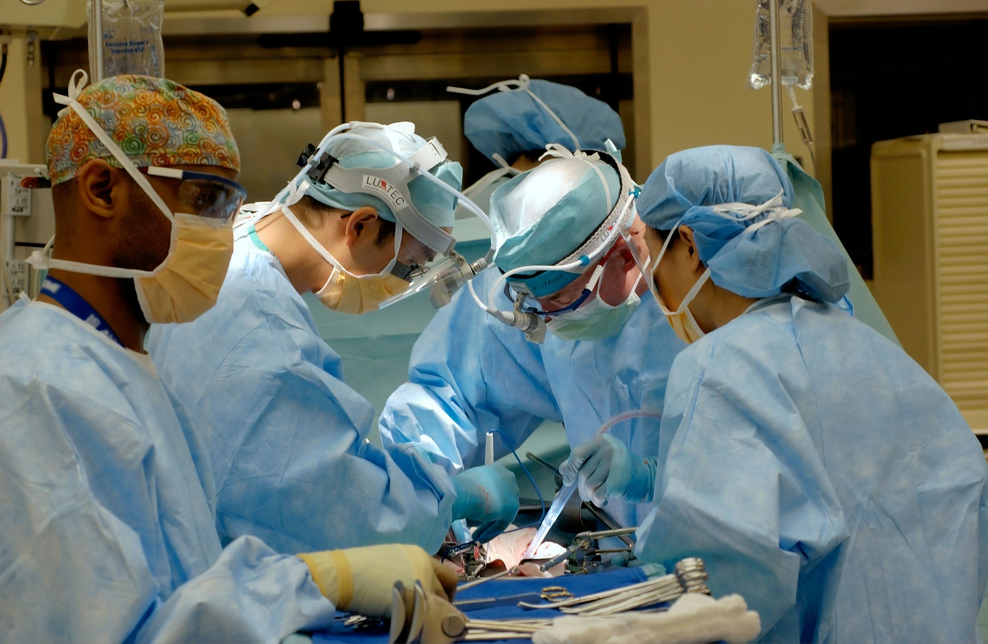A surgical team in theatre